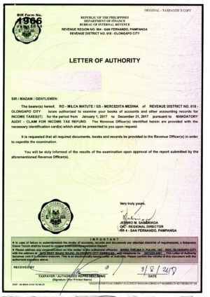 Letter of Authority (LOA)