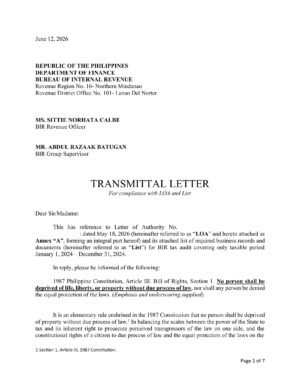 Transmittal Letter